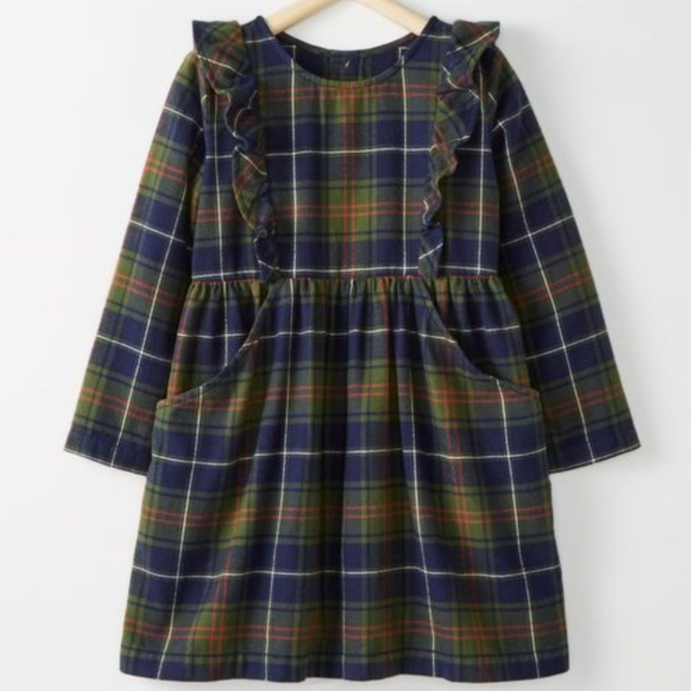 Hanna Andersson Blue and Green Plaid Dress 130